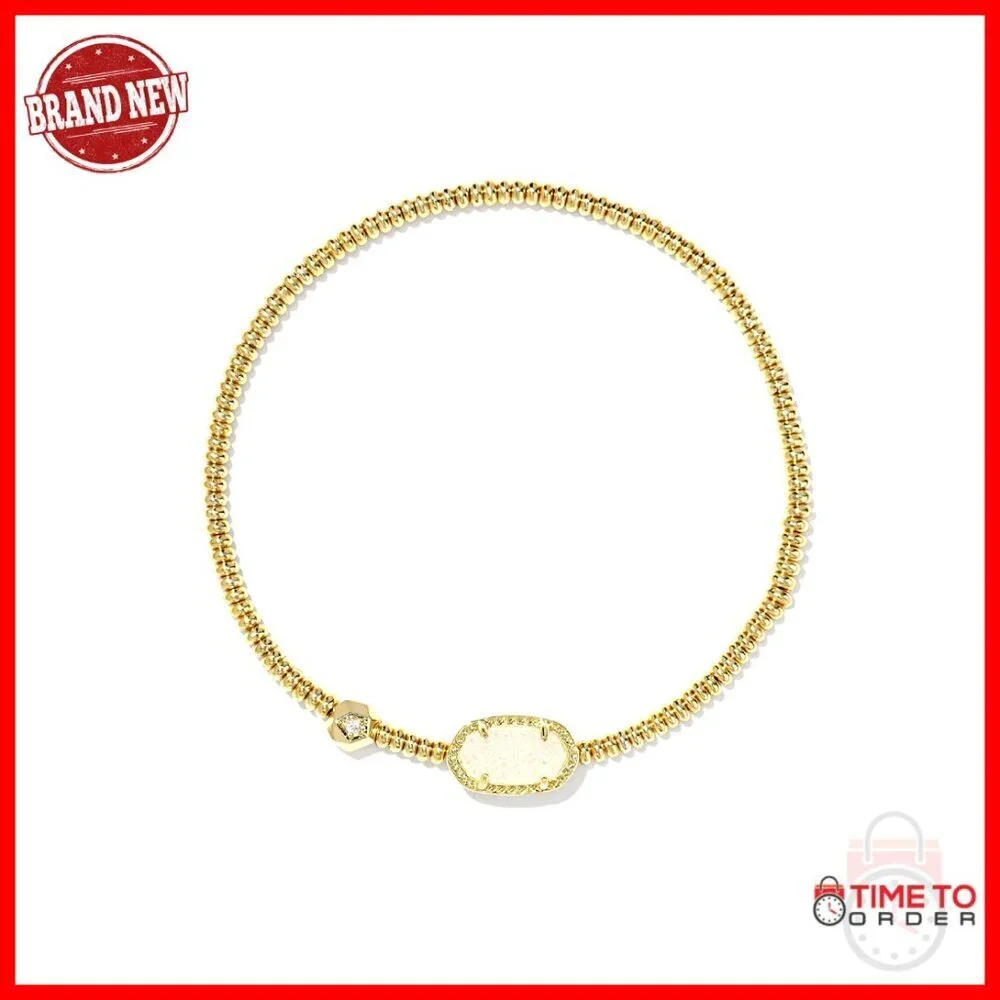 Gold Stretch Bracelet Elegant Minimal Chic Crystal Quartz Jewelry Women